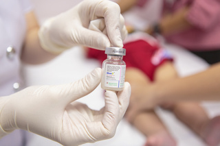 A pentavalent vaccine, that gives protection against five infectious diseases including Hepatitis B. High coverage with Hepatitis B vaccine has led to Thailand achieving Hepatitis B control in children. Siriraj Hospital, Bangkok, Thailand. August 2019 .