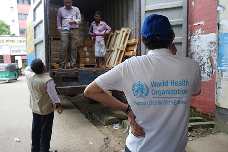 Arrival of supplies at the Cox's Bazar district hospital